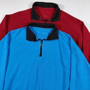 Boston Traders Mens 3XL 100% Pima Cotton 1/4 Zip Pullover Sweatshirt 2 Shirt Lot